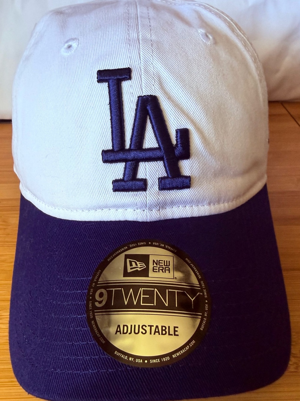 LA Dodgers 9TWENTY New Era Adjustable Baseball Cap - White & Navy Blue